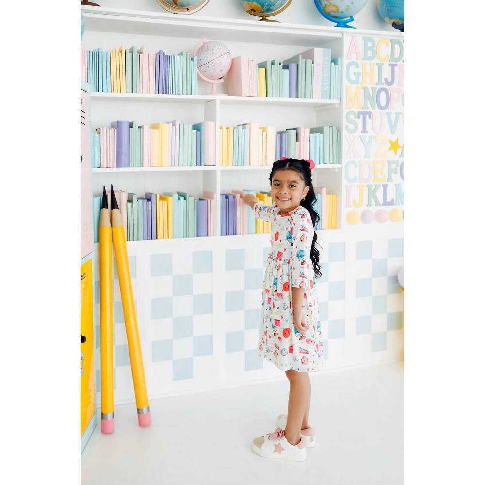NEW MILA & ROSE smarty pants pocket twirl dress in multi